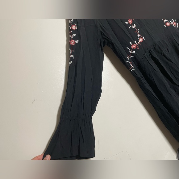 LOFT Long Sleeve Embroidered Flowing Midi Dress - Picture 5 of 5